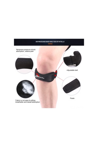 Vkemall Kırmızı Nylon-eva Patiella Koruyucu Kayış, 19.5x6cm, Hava Geçirgen, 38g, Sporcu Knee Support Bandı Kırmızı