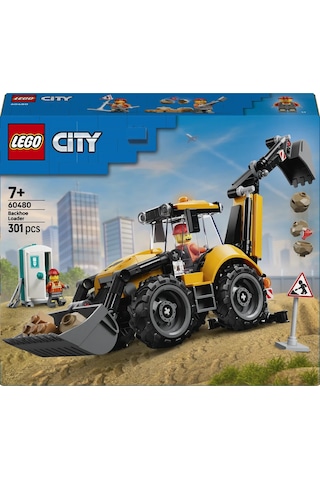 LEGO® City Sarı Kazıcı Yükleyici 60480 - 7 Yaş ve Üzeri Çocuklar için 2 Minifigür İçeren Yaratıcı Oyuncak Yapım Seti (301 Parça)
