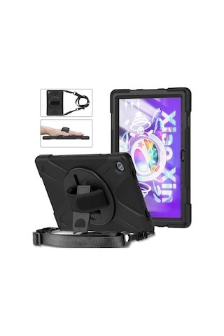 Lenovo Uyumlu Tab M10 Plus 3. Jenerasyon Tb-125fu Tb-128fu Defender Askılı Zırhlı Tank Case
