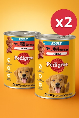 Pedigree Sığırlı Konserve Yaş Köpek Maması 400 G 2 Adet