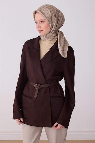 Belli Tivil Saf İpek Eşarp 4308 - 54 Vizon Batik Desen