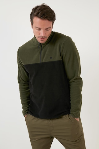 Buratti Regular Fit Anti-Pilling Tüylenme Yapmayan Dik Yaka Kışlık Şardonlu Erkek Polar 5906016 Haki