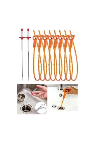 Bosphorusboutique02 Suntuk Drenaj Tıkanıklık Sökücü 10x Esnek Çok Yönlü Turuncu Ev Tipi Turuncu