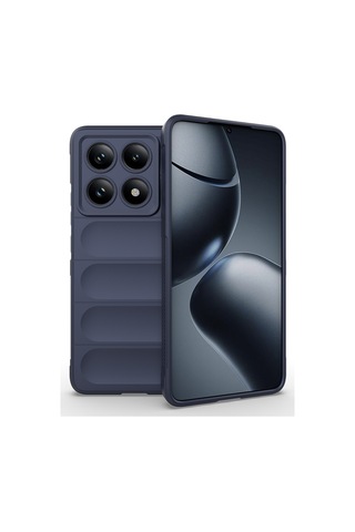 Xiaomi 14t Pro Kılıf Esnek Tpu Oyuklu Arka Yüzey Tasarımlı Zore Etnik Silikon Kapak Lacivert