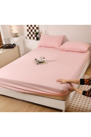 Totem Ranforce Yastık Kılıflı Lastikli Çarşaf Takımı Çift Kişilik 160 X 200 Somon