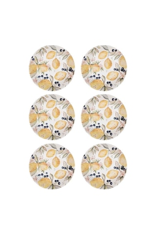 The Mia Limoncello Yemek Tabağı 6lı Set 20cm Lmn019 Beyaz