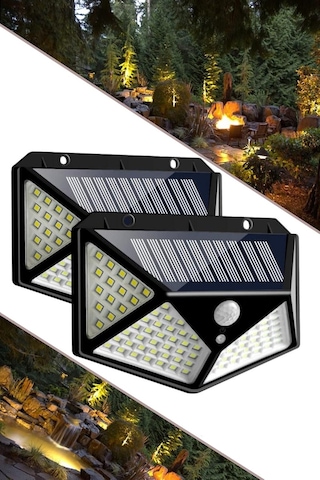 Chermik Güneş Enerjili Bahçe Lambası 100 Led Bahçe Aplik Solar Bahçe Lambası 1410