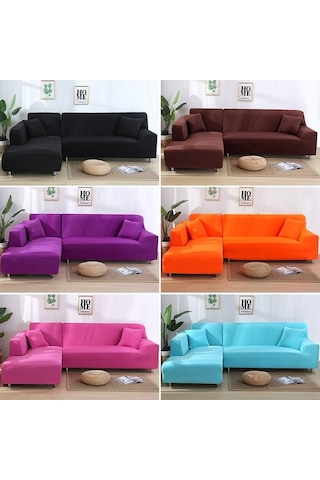 Flybuy Şey Şeklinde Kanepe Kılıfı, Mufunye Koyu Gri, 145-185cm, Elastik Dahil Diğer