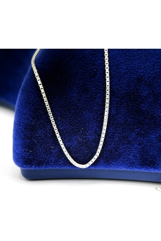 Omar Silver Unisex Küp Gümüş Kolye Zincir 1Mm