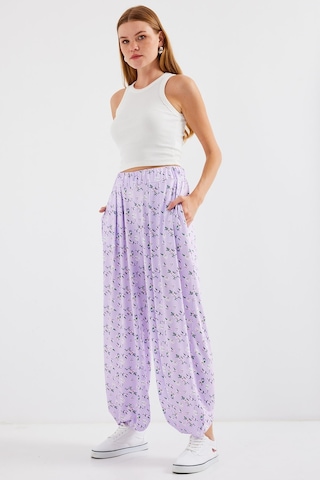 Bigdart 6665 Desenli Şalvar Pantolon - Lila 001