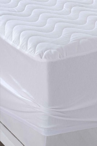 Evony Fitted Kapitoneli Alez 220x200 Cm Çift Kişilik Sıvı Geçirmez Çarşaf Beyaz
