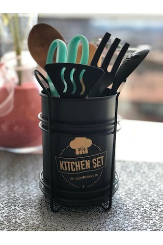 Periboia İtalyan Siyah Metal Kaşıklık Çok Renkli