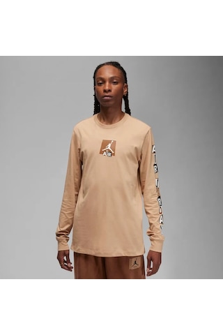 Nike Jordan Long-sleeve Erkek Kahverengi Uzun Kol T-shirt