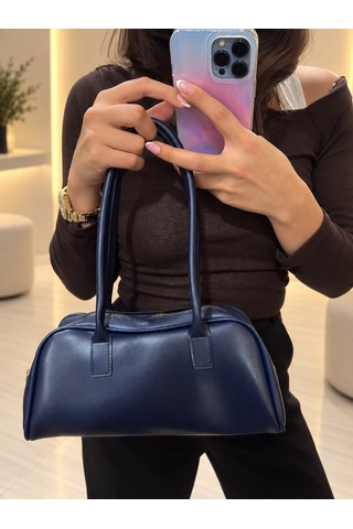 D&s Accessories Kadın Çanta Retro Model Uzun Saplı Baget Şık Sportif Ve Casual El Ve Omuz Çantası Lacivert