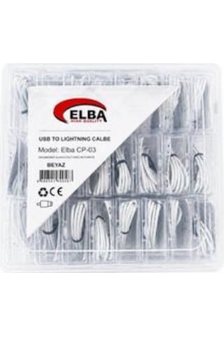 Elba Cp-03 Şeffaf Kutulu Usb To Lightning 24lü Beyaz Şarj Kablosu