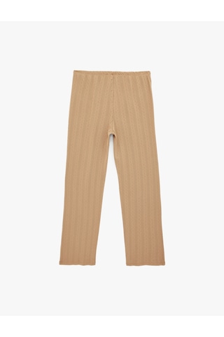 Koton Pamuklu Slim Fit Beli Bağcıklı Pijama Altı Vizon 6slk40065mk Vizon