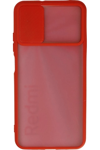 Newface - 220 - Xiaomi Redmi 9t Kılıf Palm Buzlu Kamera Sürgülü Silikon - Matxzngz - - Kırmızı