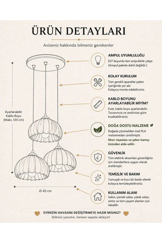 Solis Modern 3 Lü Sarkıt Avize Salon Ve Mutfak Aydınlatması Şık Bohem Tarz Nestvibe Krem