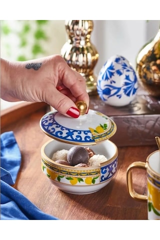 Fermato Porselen Kapaklı Şekerlik Lemone Serisi Çok Renkli