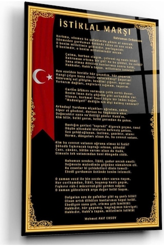 Nw Özel Istiklal Marşı Cam Tablo