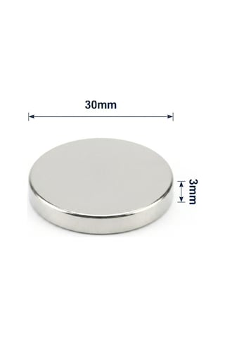 5 Adet - 30x3 Mm Neodyum Mıknatıs Neodim Magnet Yuvarlak