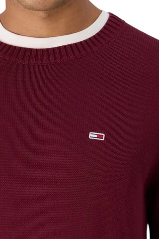 Tommy Hilfiger Tjm Slım Essntls C-neck Sweater Erkek Bordo Kazak Dm0dm18370vlp Mor