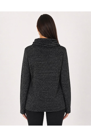 Neden Tekstil Kadın Siyah Triko Yarım Balıkçı Yaka Bluz