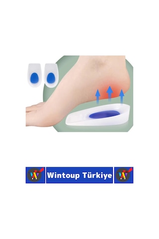 Gündelik Ayakta Duranlar İçin Baskı Azaltan Darbe Emici Rahat Silikon Topuk Konfor Ped Yastık 2 Çift