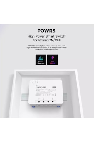 SONOFF POW R3 GÜÇ ÖLÇERLİ 25A AKILLI RÖLE
