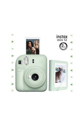 Fujifilm Instax Mini 12 Fotoğraf Makinesi + 28'li Mini Albüm Seti Yeşil