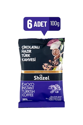 Shazel Çikolatalı Hazır Türk Kahvesi 6 x 100 G