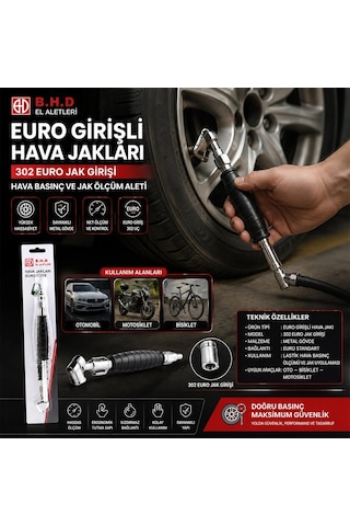 Ers Euro Jack Lastik Hava Basınç Ölçüm Aleti Oto - Bisiklet - Motorsiklet - Bot