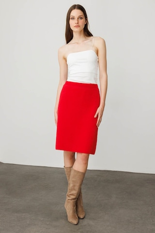 Kadın Triko Kısa Etek Y.kırmızı Y.kırmızı