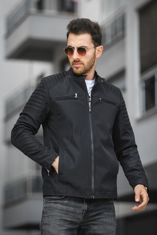 Oksit Abuja Slim Fit Fermuar Detaylı Dik Yaka Su İtici Erkek Mevsimlik Mont 001