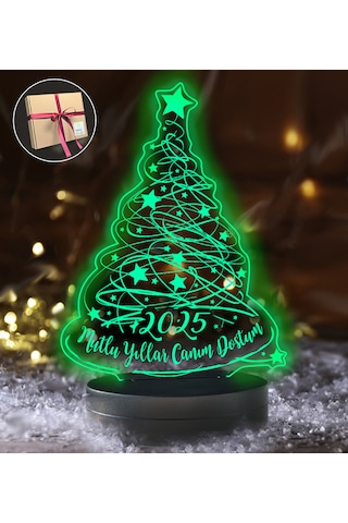 Yılbaşı Ağacı 3d Led Gece Lambası