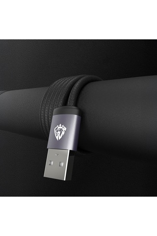 Lenyes Lc537 Usb-a To Micro Hızlı Şarj Özellikli Örgülü Data Ve Şarj Kablosu 10w 1m Siyah