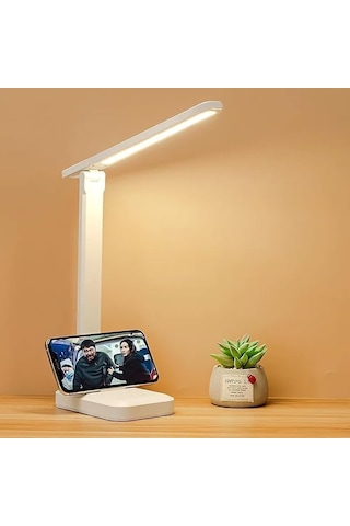 Nekuba Şarjlı Masa Lambası 3 Renk Dokunmatik Telefon Standlı Kademeli Çalışma Okuma Işığı Gece Lambası 9w 3 Aydınlatma Modlu Taşınabilir Küçük Masa Lambası, Çocuklar İçin Çalışma, Yurt . 27952763