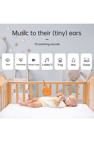 Maiyame Turuncu Bebek Uyku Alıcı - 10 Müzikli Beyaz Gürültü Cihazı, 3 Zamanlayıcı Ayarı, 7 Renkli Yıldızlı Gece Lambası, Usb Şarjlı K6 Turuncu