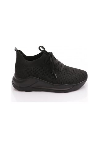 Dgn 745 Kadin Bağcikli Örgülü Sneaker Ayakkabi Siyah