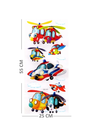 Duvar Sticker Kabartmalı 3 Boyutlu Sticker, 3d Duvar Stiker Xmc001 55x25 Cm - Helikopter