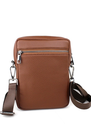 Erkek Taba Askılı Postacı Çanta Omuz Çantası Taba