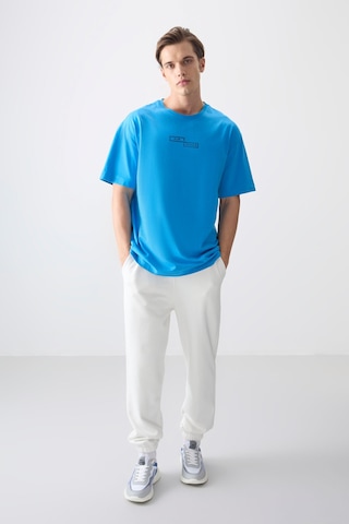 Air Jones Tommy Life Petrol Mavi %100 Pamuk Kalın Yumuşak Dokulu Oversize Fit Baskılı Erkek T-shirt - 88361 Petrol Mavi