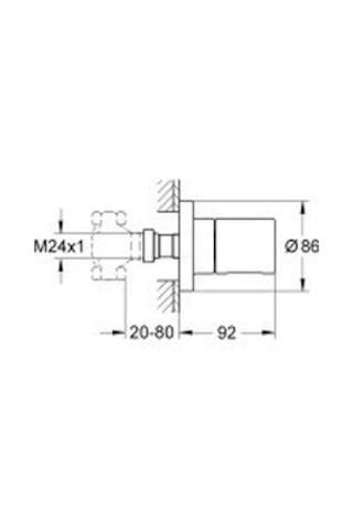 Grohe Grohtherm Cosmopolitan Ankastre Stop Valf - 19470000 Krom