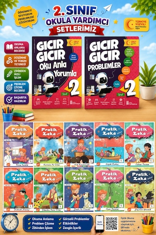 2.sınıf Oku Anla Yorumla + Problemler + Pratik Zeka Hikaye Seti
