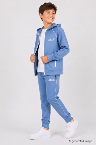 Pina Kids Erkek Çocuk Scuba Atheletic Reglan Kol Kapüşonlu Dalgıç Kumaş Eşofman Takımı Esf7028 Açık İndigo