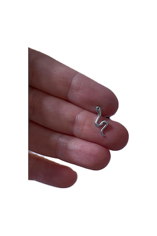 Yılan Figürgü Kıkırdak Tragus Helix Pearsıng Küpe 316l Kararmaz Çelik Gümüş
