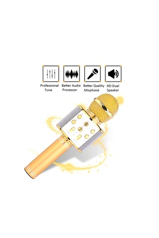 Mufunye Profesyonel Bt Kablosuz Mikrofon Karaoke Hoparlör Ktv Müzik Çalar Şarkı Kaydedici El Mikrofonu Mavi