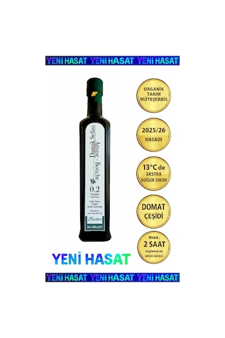 500 Ml Yüksek Polifenollü Erken Hasat Natürel Sızma Domat Zeytinyağı Soğuk Sıkım Filtresiz 0,2 Asit
