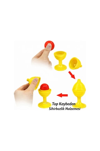 Sarı Renk Sihirli Kupa Top Kaybetme Oyunu 7 Cm