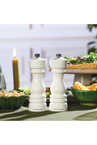 Cole & Mason H233095 London Parlak Beyaz Tuz Ve Biber Değirmenleri 180mm Çok Renkli